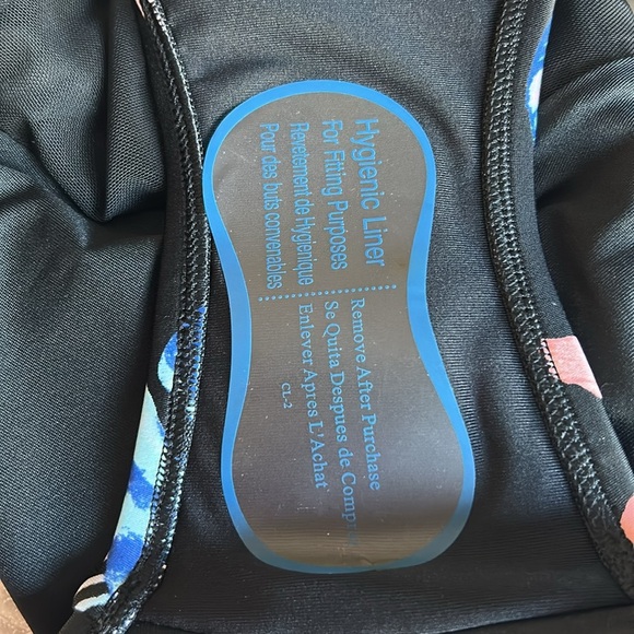 DKNY Floral Halter One-Piece Swimsuit Medium Black Pink Tropical NWT - Picture 9 of 9